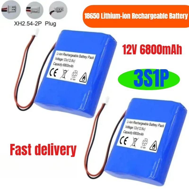 

12V 6800mAh 3S1P 18650 Lithium-ion Rechargeable Battery Used for Closed-circuit Television Cameras