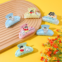 6PCS Hair clips featuring the cartoon image of Crayon Shin-chan. The hair clips have a rich variety of colors
