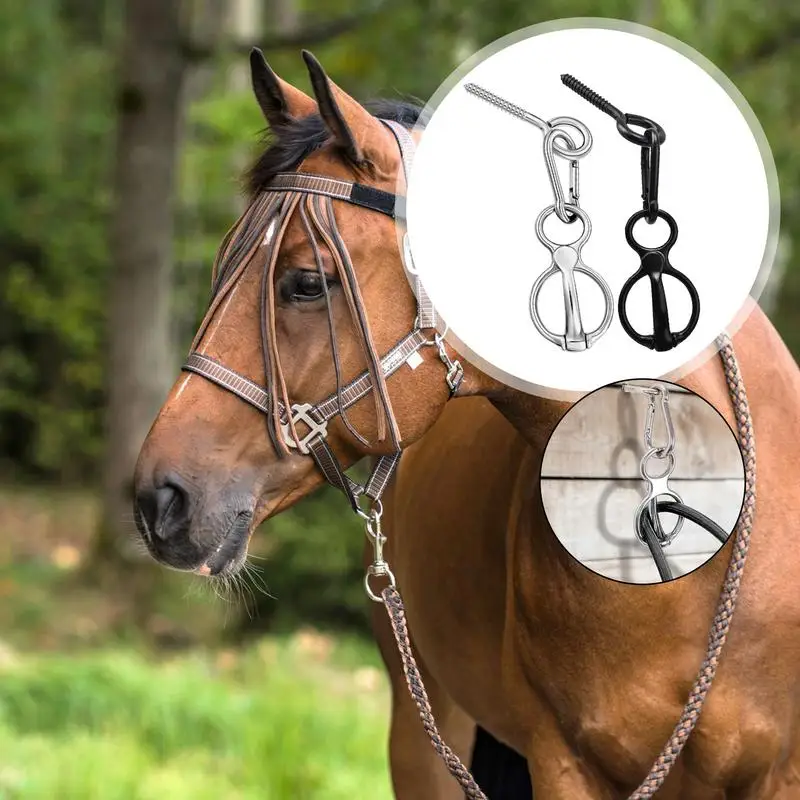 Anillo bloqueador de amarre para caballos, liberación antiestrés, tachuelas para caballos, suministros de acero inoxidable para caballos, anillo seguro para amarre de un solo rastreo