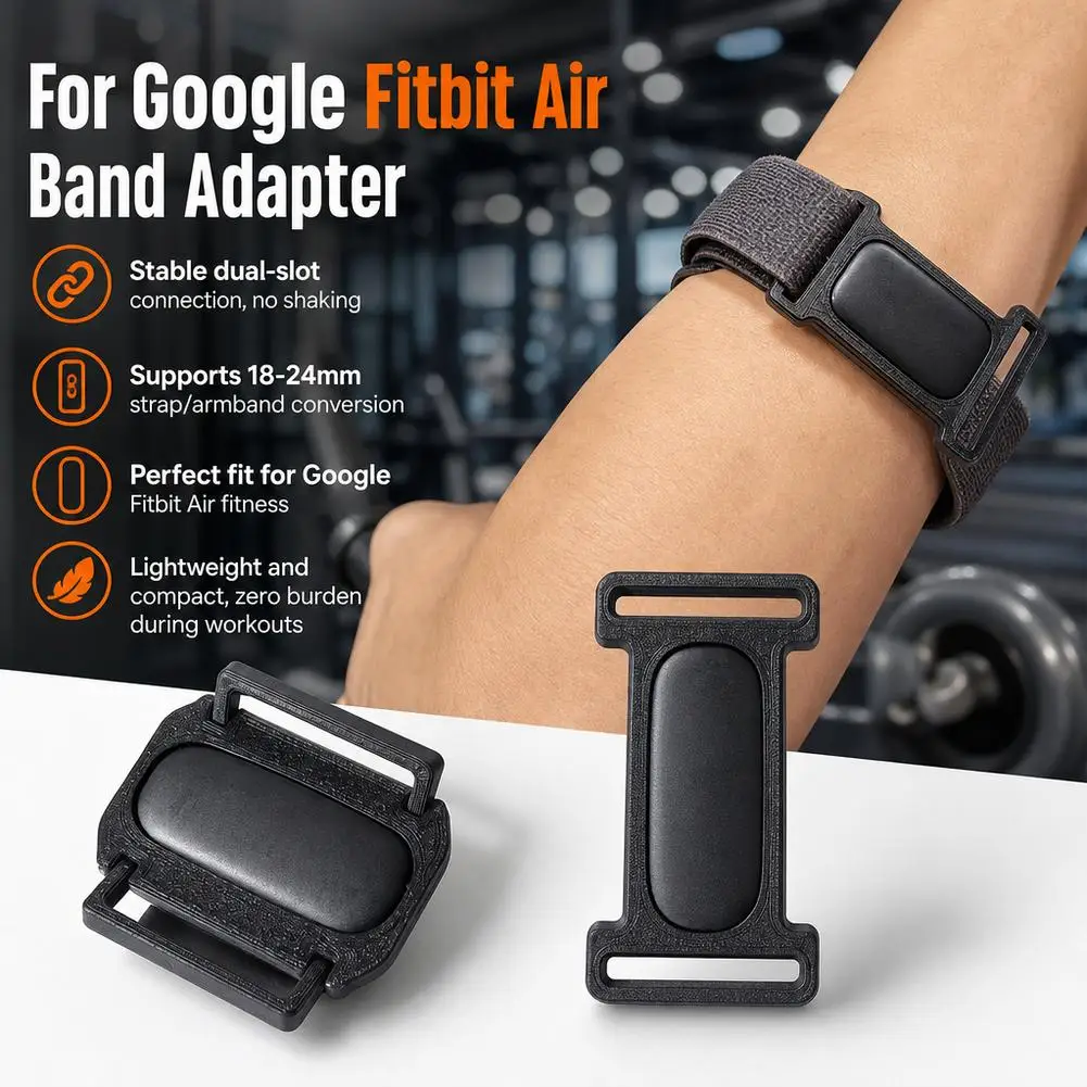 Watch Conversion Stand for Google Fitbit Air Band Adapter Fitness Strap Arm Strap Bracket Double Slot Connection 18-24mm Strap