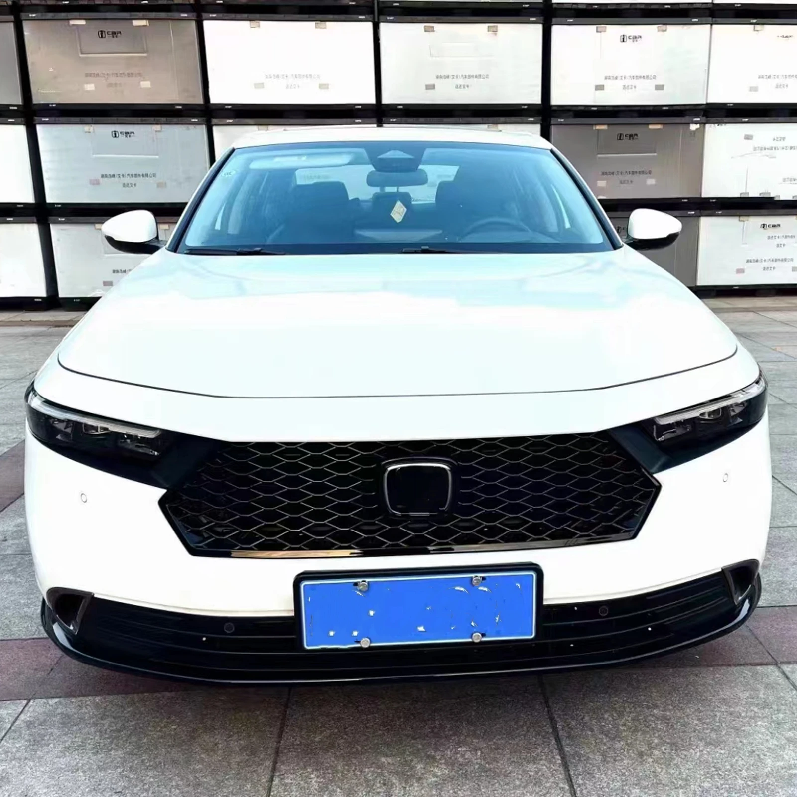 

Racing Grills Gloss Black Upper Bumper Hood Mesh Grid Front Grille For Honda Accord 2023-2024