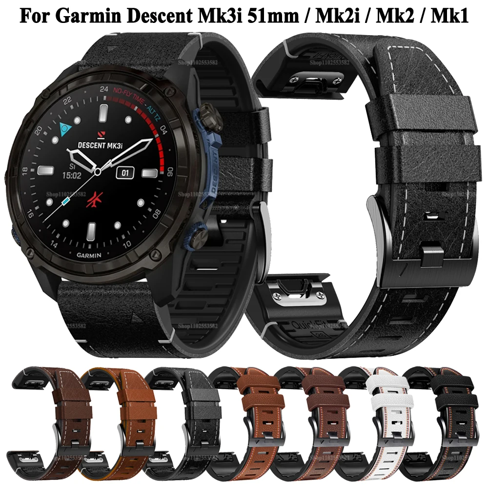 สังเคราะห์หนัง 22 มม.26 มม.Quickfit สําหรับ Garmin Fenix 8 51 มม.47 มม.Fenix E 7 7X 6X 6 Epix Pro 5 5X Plus สายรัดข้อมือสร้อยข้อมือ