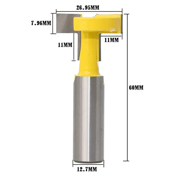 1/2 inch Shank Router Bit T-Slot & T-Track Slotting Tenon Cutter Tool
