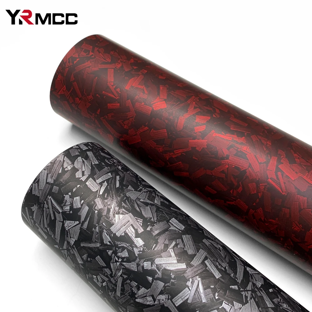 Matte Forged Carbon Fiber Vinyl Wrap Waterproof Car Stickers Black Red Self-Adhesive Film for Car Decal Motorcycle Accessories