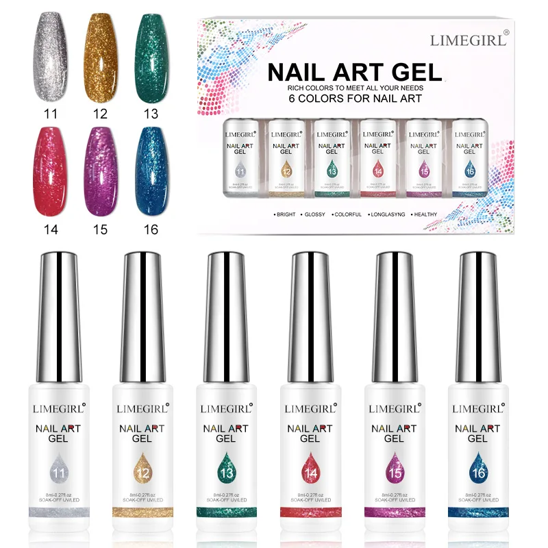 Kit de esmalte de uñas en Gel, barniz semipermanente de colores, para arte de uñas, pintura DIY, de larga duración