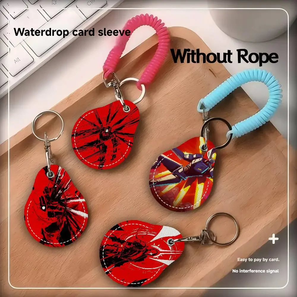 Game Anime ULTRAKILL Brooches Keyring Leather Access Card Holder Keychain Community Water Drop Proximity Card Protective Case