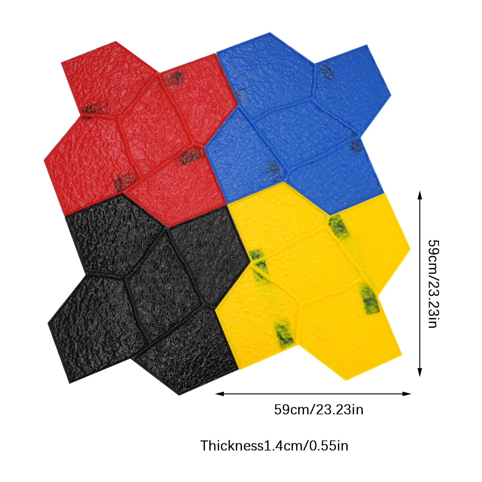 Durable Seamless Texture Stamp Mat Set of 4, High-Quality PU Material for Concrete Stamping, Natural Stone Pattern, Easy to Use