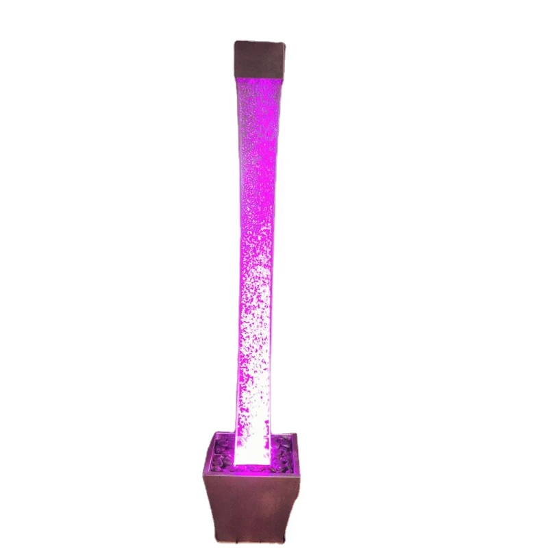 Extreme led changing color water bubble square column tube for home decoration