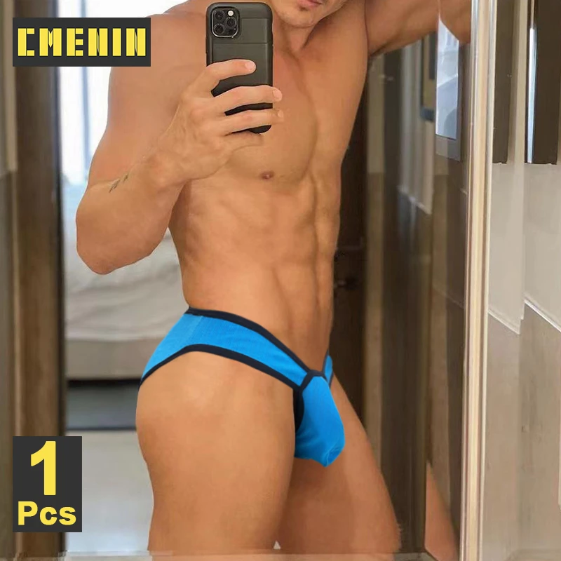 CMENIN Men Bikini Briefs Cotton Gay Mens Underwear Comfortable Sexy Sissy Panties U Convex Penis Pouch Underpants Male Lingerie