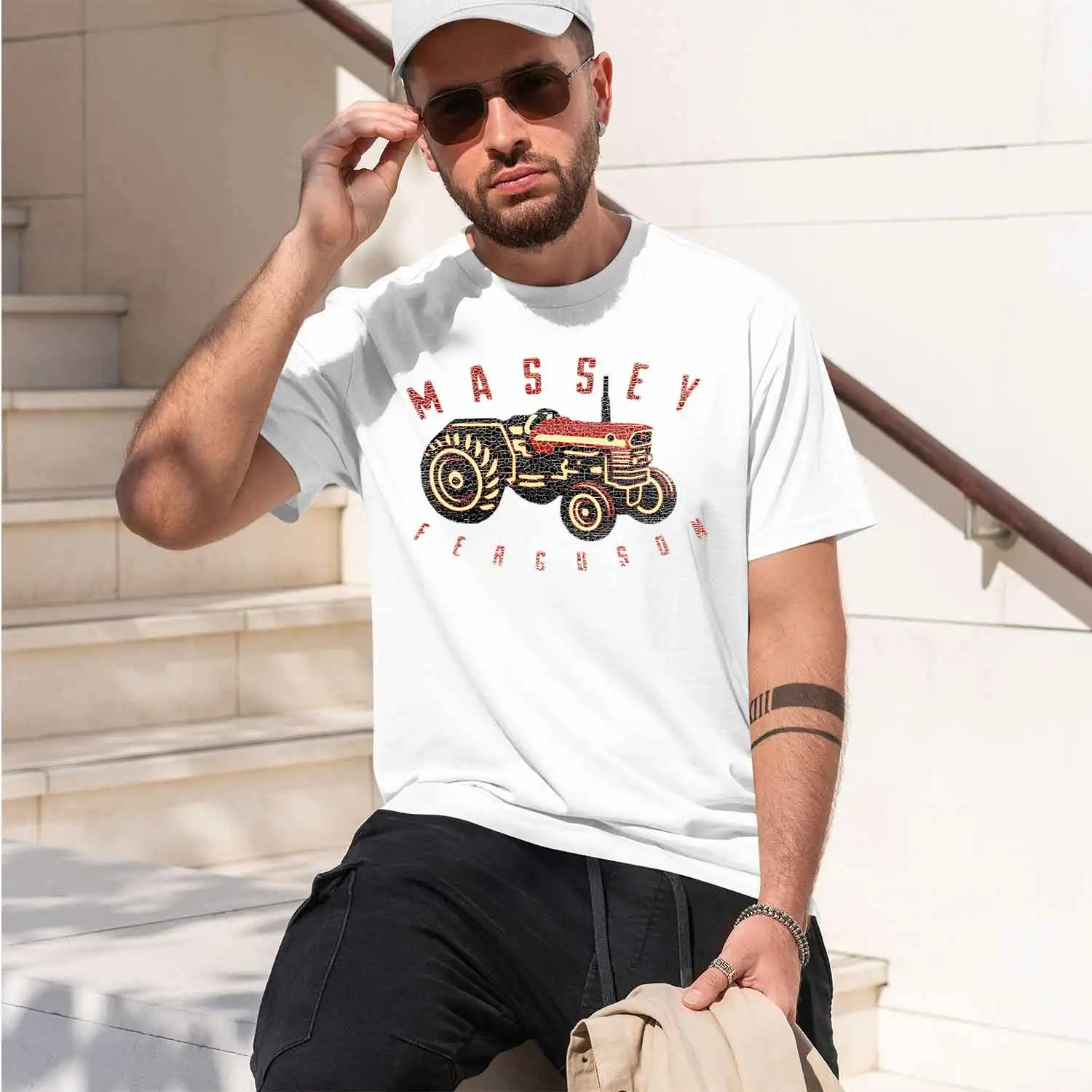 Vintage Marcy Ferguson Tractor Elegant Knitted Lightweight Dad 2026 New Model Men’s Short-sleeve crewneck T-Shirt Classic Casual