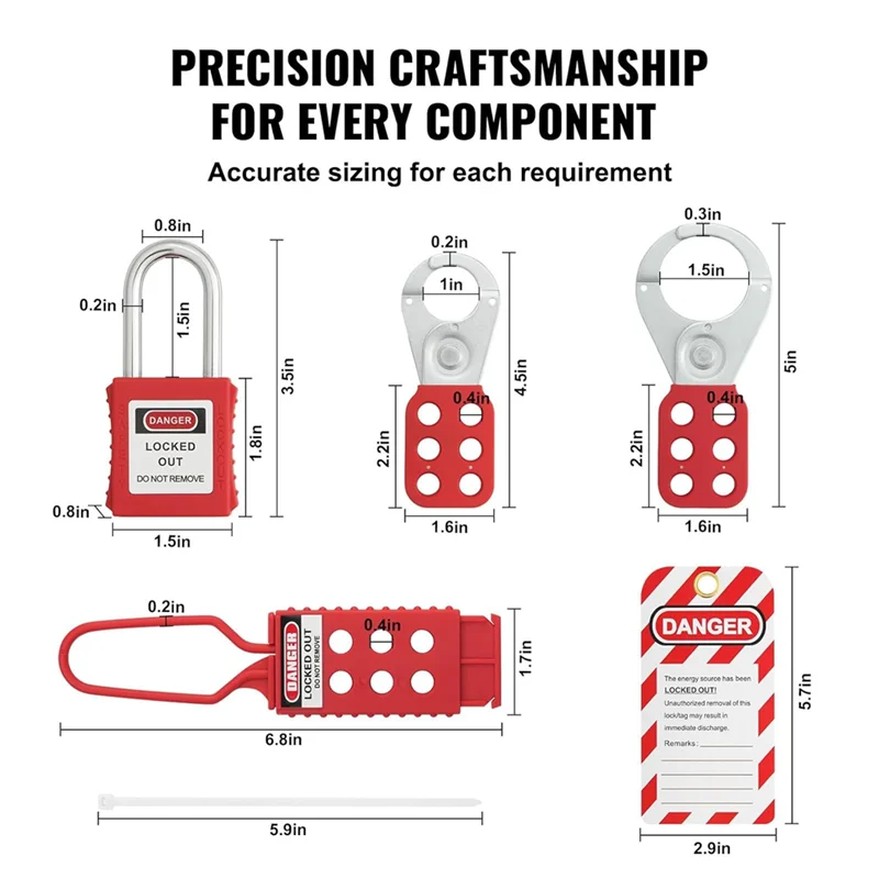 B68A Electrical Lockout Tagout Kit, 47 PCS Safety Lotokit Circuit Breaker Lockouts, For Industrial, Electric Power