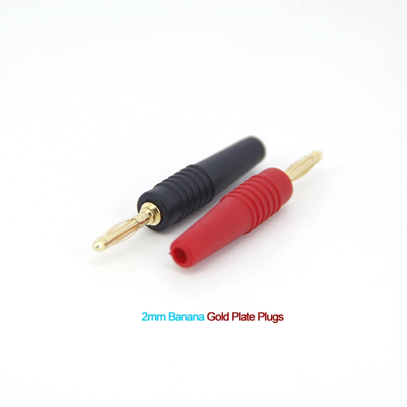 Conectores Banana Gold Plate, mini enchufe Banana, color rojo y negro, 2MM, A7