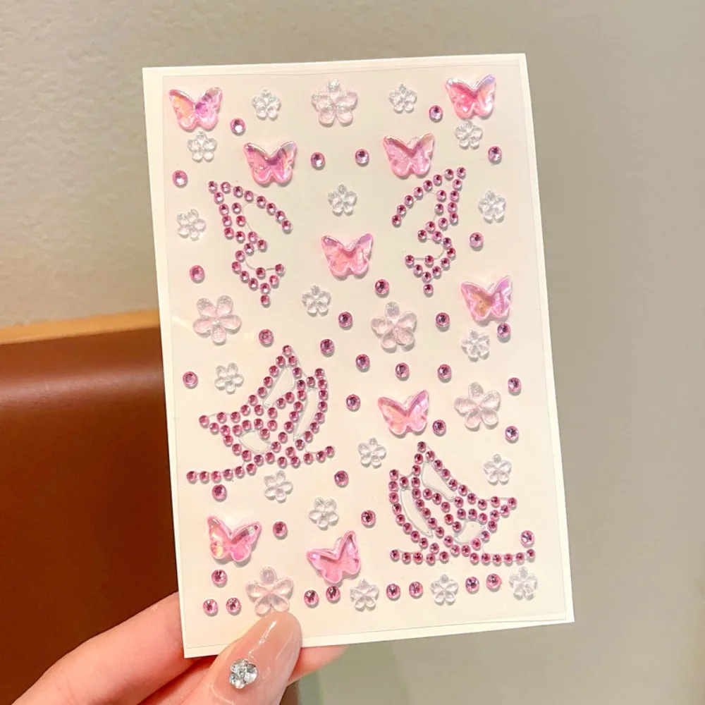

New Sparkling 3D Tattoo Sticker Self-Adhesive Butterfly Diamond Temporary Tattoo Gift DIY Face Stickers Jewels Decor