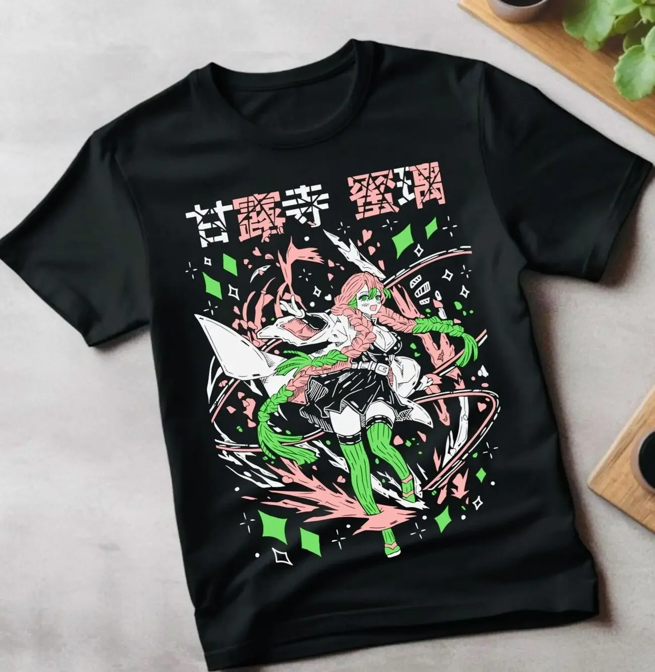 Mitsuri Kanroji T-Shirt Demon Slayer Kimetsu No Yaiba Anime Nezuko Tee All Size