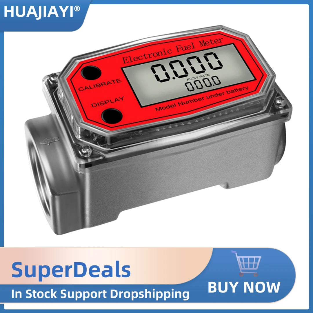 

Aluminum Alloy Durable Digital Turbine Flow Meter LCD Electronic Fuel Meter Flowmeter NPT Counter Diesel Petrol Methanol Water