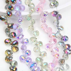 20PCS 8*10mm Faceted Shine Droplet Shape Glass Crystal Necklace Pendant Charms for Jewelry Making Bracelets Diy Accessories