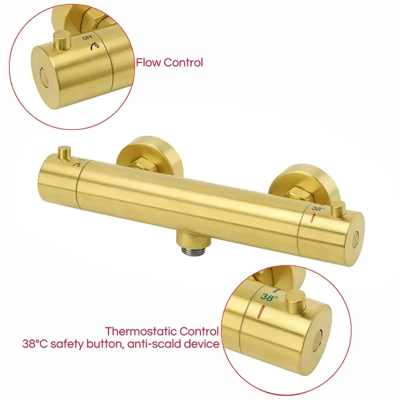 factory supply constant temperature brass shower diverter set bathroom temperature adjustable shower valve