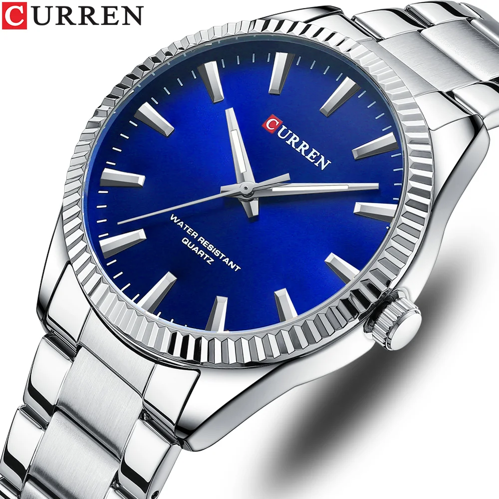 

CURREN Simple Businss Men Wristwatches with Luminous Hands Stainless Steel Clock for Male Fashion Casual Quartz Watches