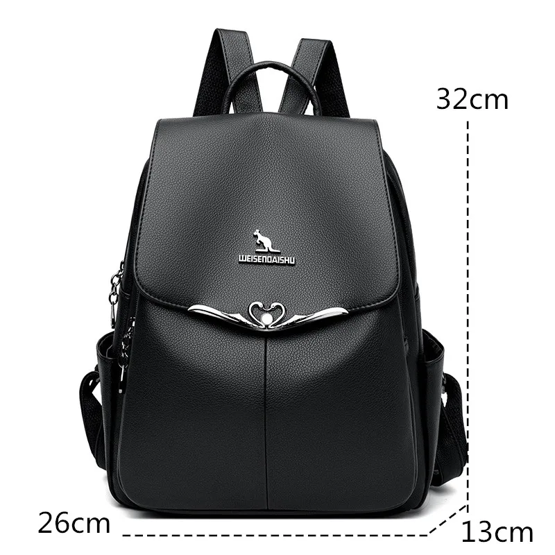 2023 New High Qualit Women Leather Backpacks Fashion Shoulder Bags Female Backpack Ladies Travel Backpack School Bags For Girls