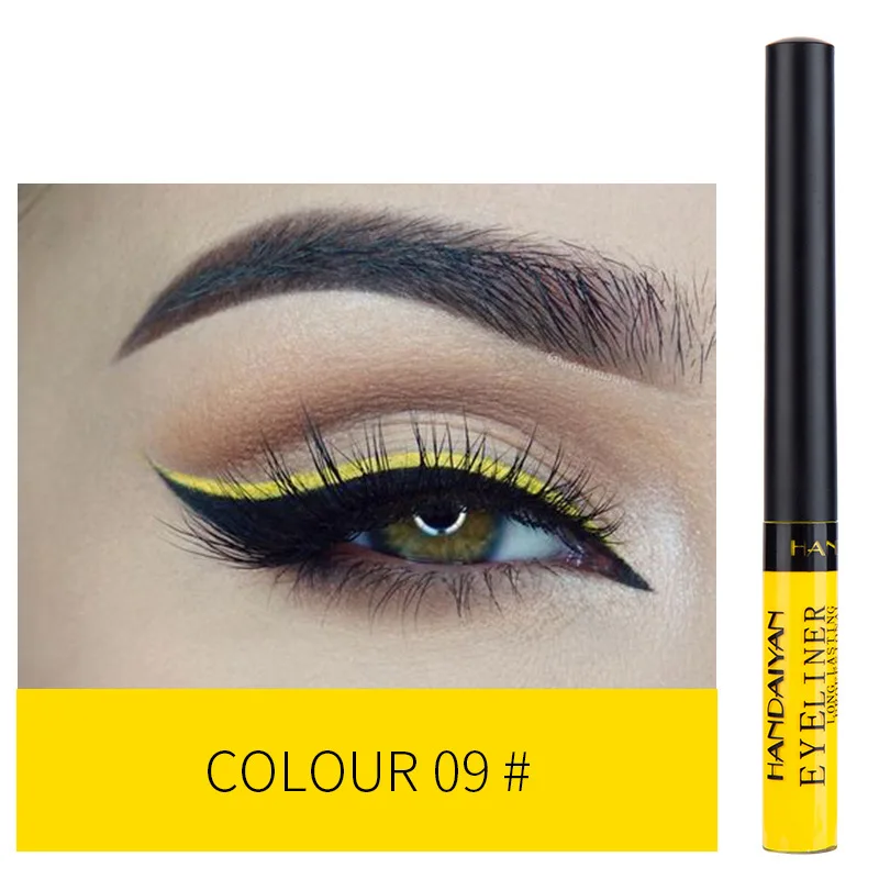 Handaiyan 12 Colors Matte UV Luminous Liquid Colorful Eyeliner Kit Waterproof Easy To Wear Make Up  Eye Liner Pencil