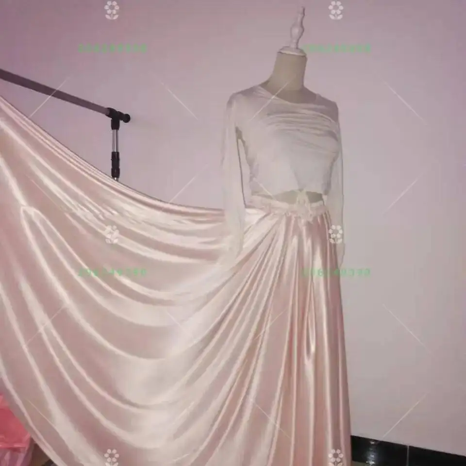 Glossy Ice Satin Silk Sexy Women High Waist Long Skirt Yoga Sleeping Loose Bottoms Dress