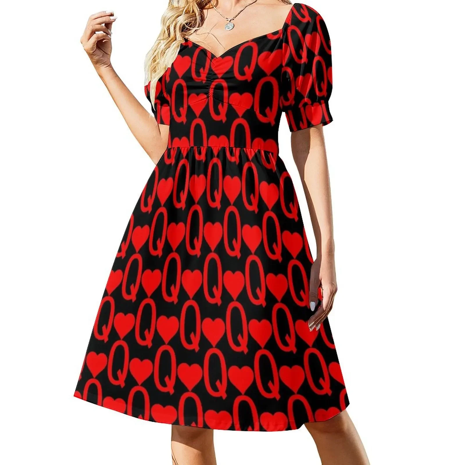 

Queen of hearts - Century gothic patterned style (dark mode edition) Sleeveless Dress fairy dress Dress