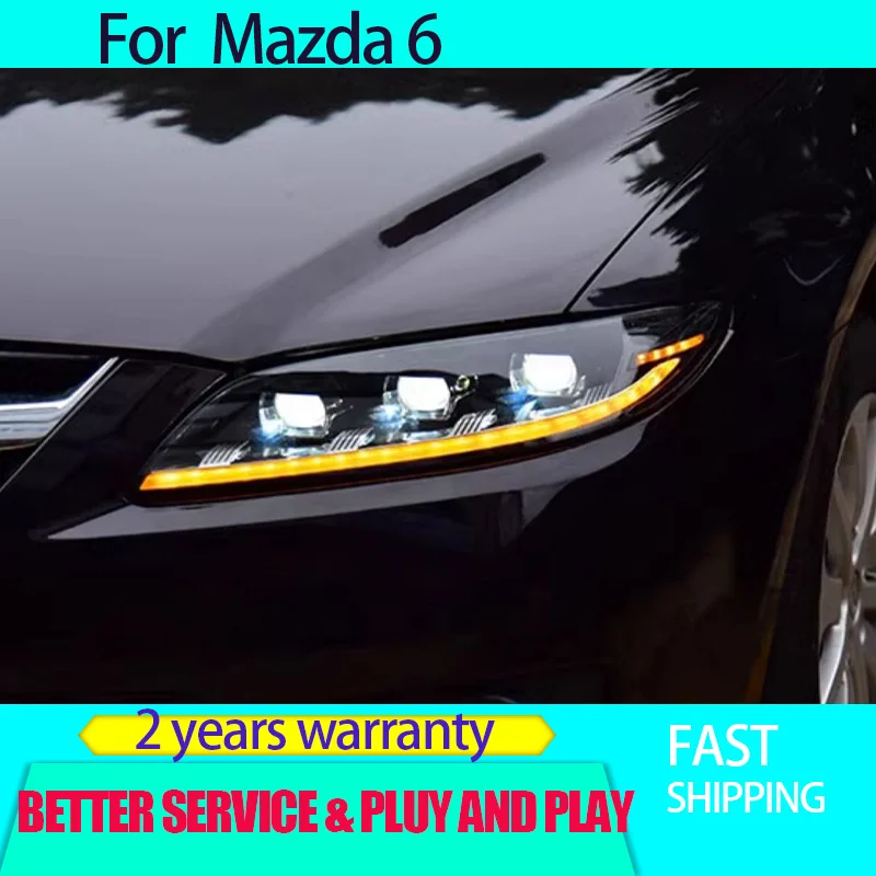 Car Styling for Mazda 6 headlight 2003-2015 Mazda 6 headlight LED lens Mazda 6 streamer turn marquee