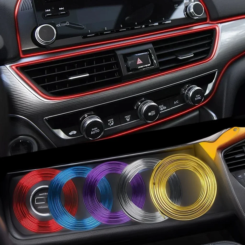 

5 м отделка края двери приборной панели автомобиля - универсальная стильная внутренняя литая вставная полоса со скребком для украшения автомобиля