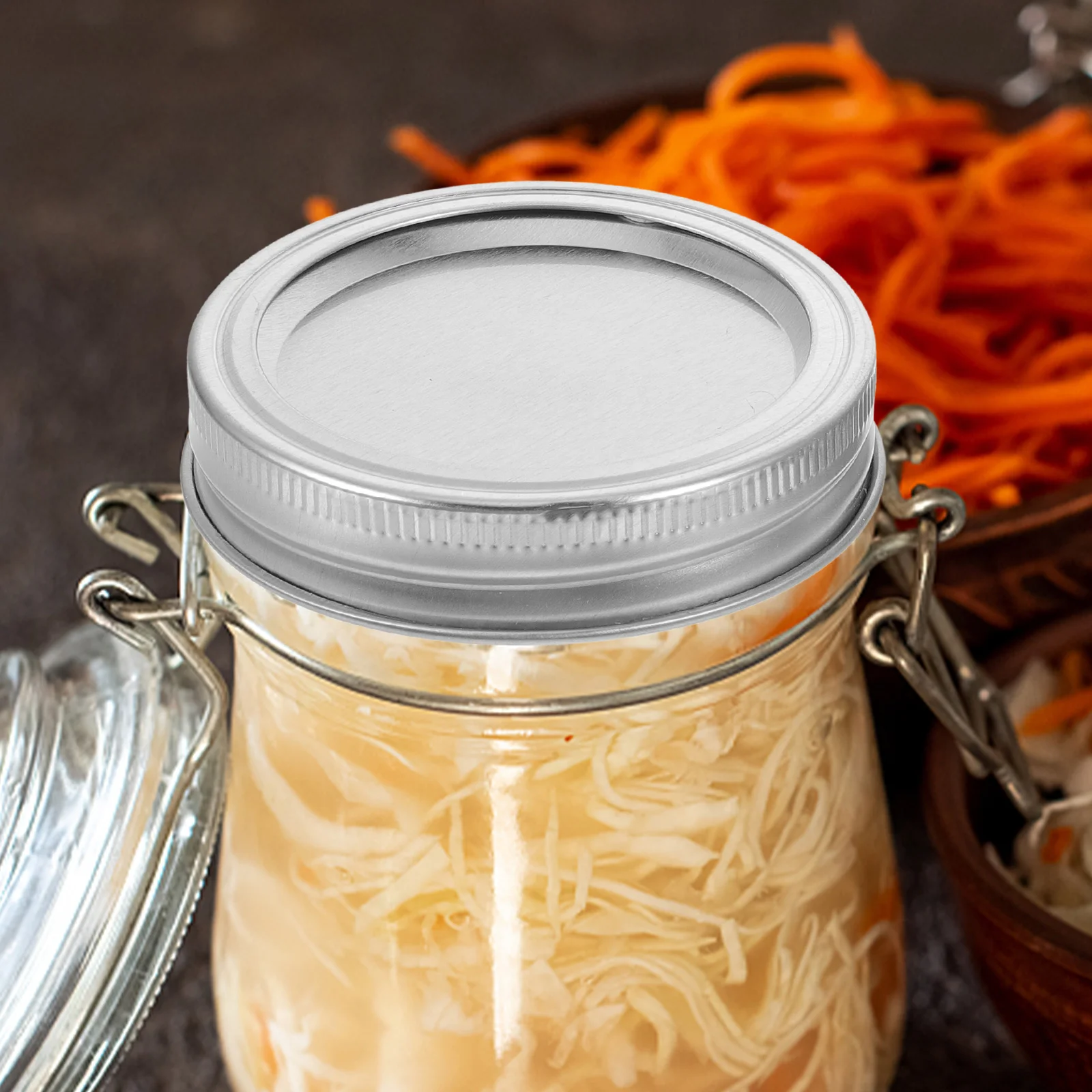 

24 Sets Canning Jar Lids Wide Mouth Metal Storage Airtight Leak Proof Regular Mason Jars lids Rings Gifts Packaging