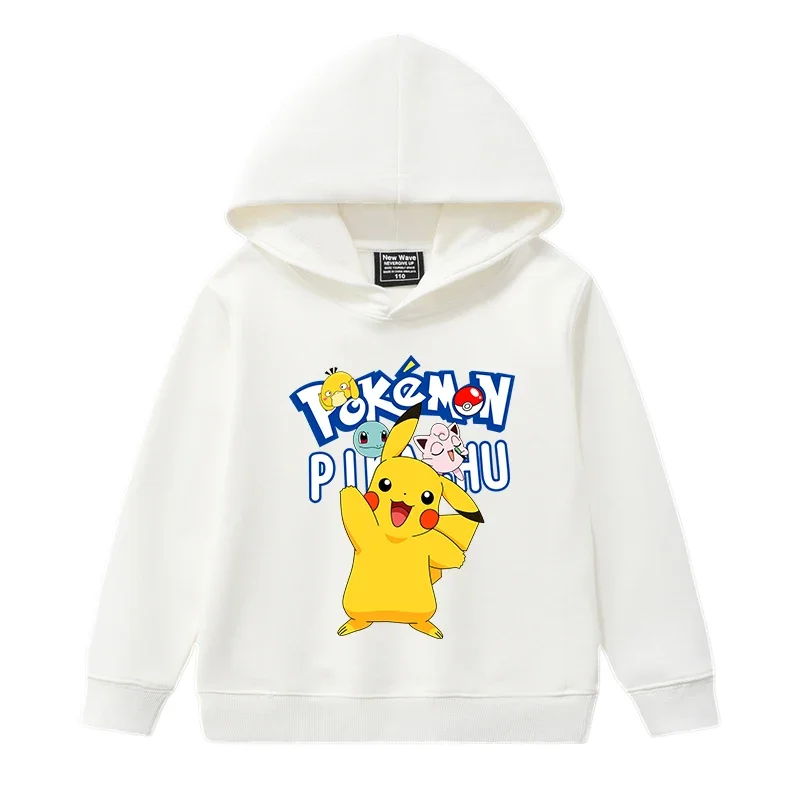 2026 جديد الكرتون بوكيمون بيكاتشو الفتيان والفتيات بلوزات بأكمام طويلة عادية مريحة الدافئة الخريف جديد قمصان سويت شيرت بقلنسوة