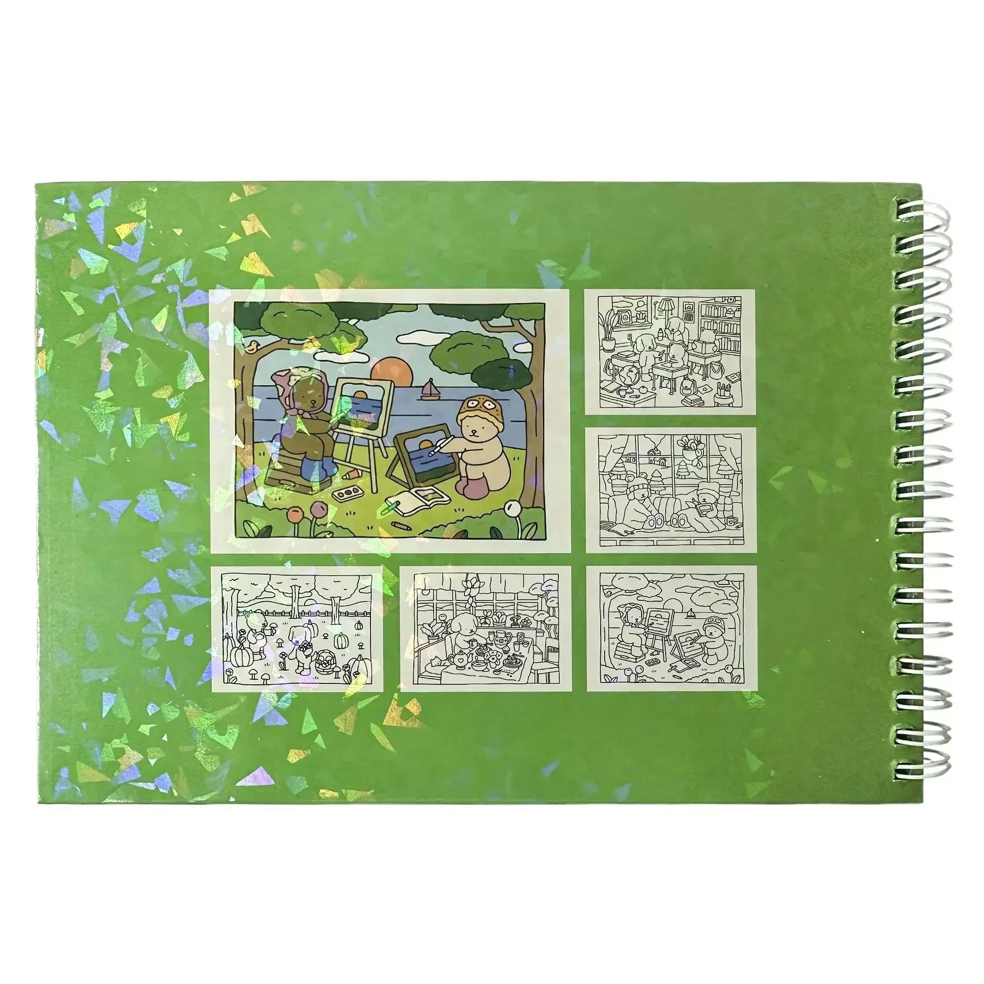 Coloring book immersive cute art bold and simple patterns adult stress relief and family interaction stimulate creativity