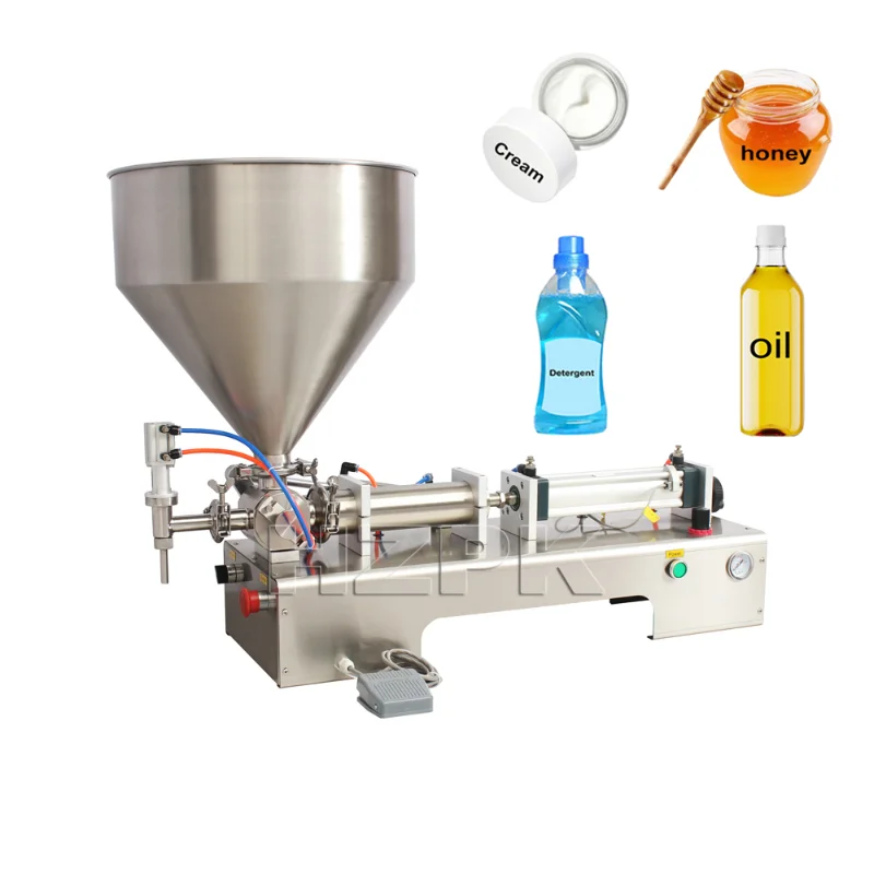 semi automatic small piston beverage honey shampoo cosmetic plastic water bottle liquid paste packing and filling machine