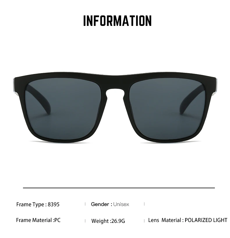 Polarisierte Herren Mode Eckige Sonnenbrille Klassische Marken-Designer-Sonnenbrille Angeln Camping Herren-Brillen – Detail 4