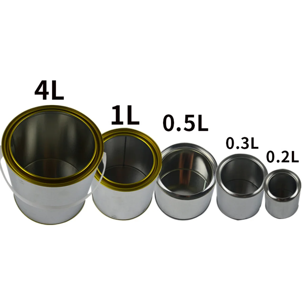 다리미 원형 페인트 캔, 실용적인 페인트 보관 캔, 내구성 잉크 용기 (02L), 6 개