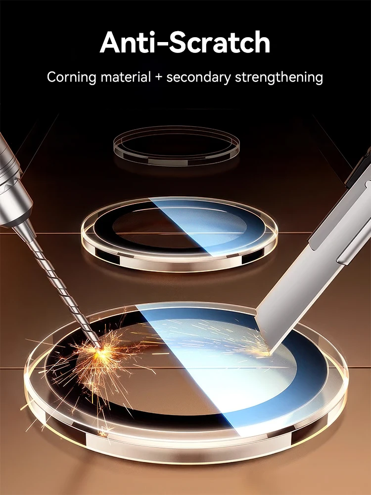 Joyroom عدسة الكاميرا حامي آيفون 17 برو ماكس عدسة الزجاج الخلفي حامي الكاميرا آيفون 16 برو/16 برو ماكس لين فيلم #3