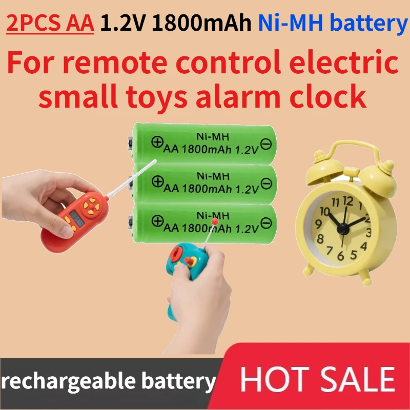 

2PCS AA 1.2V rechargeable battery 1800mAh Ni-MH battery suitable for remote control electric small toys alarm clock Replaceable