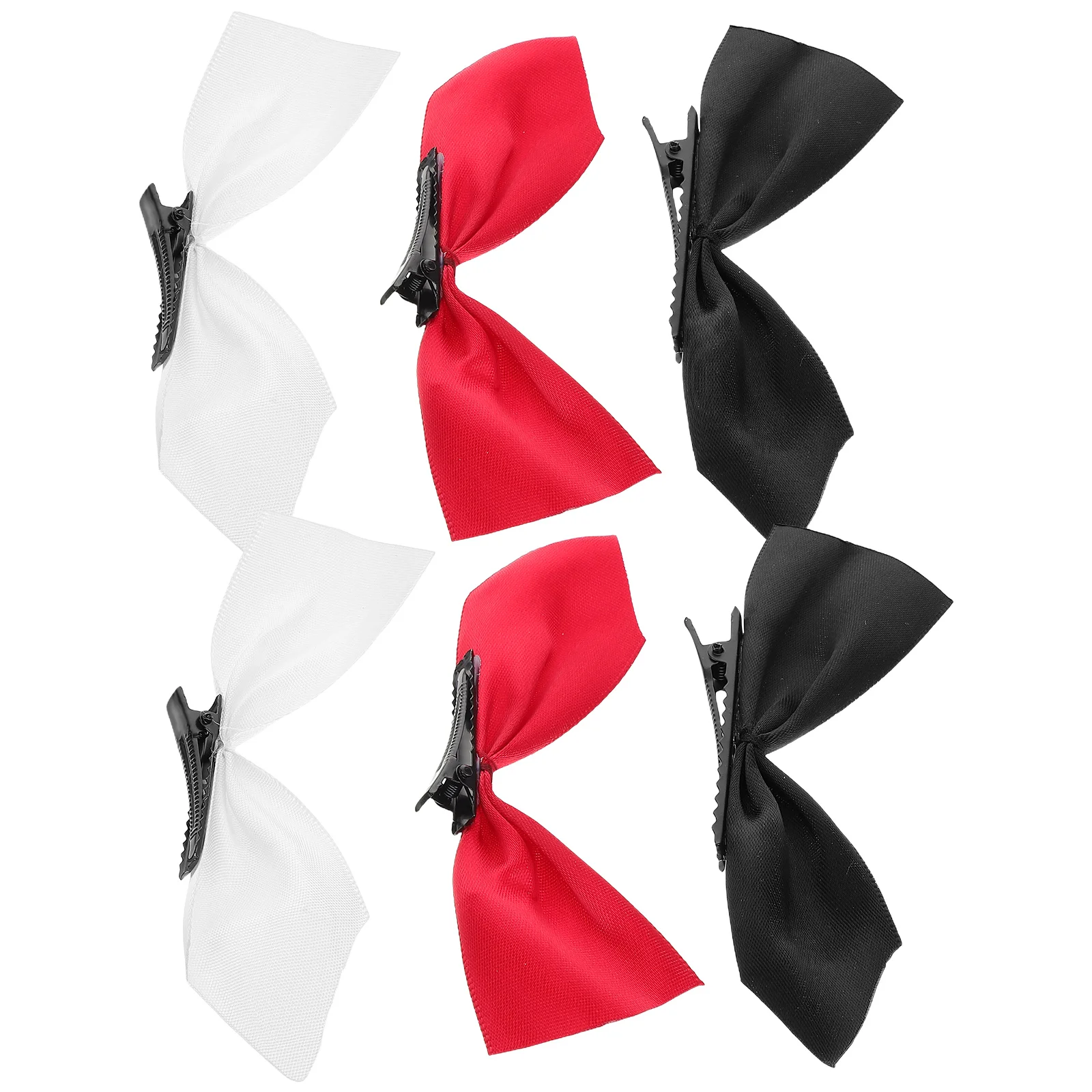

3 Pairs Jumbo Bowknot Hairpin Bowknot Headdress Hair For Bows Satin Halfclip Black Red Girls Bows White Girls Accessories