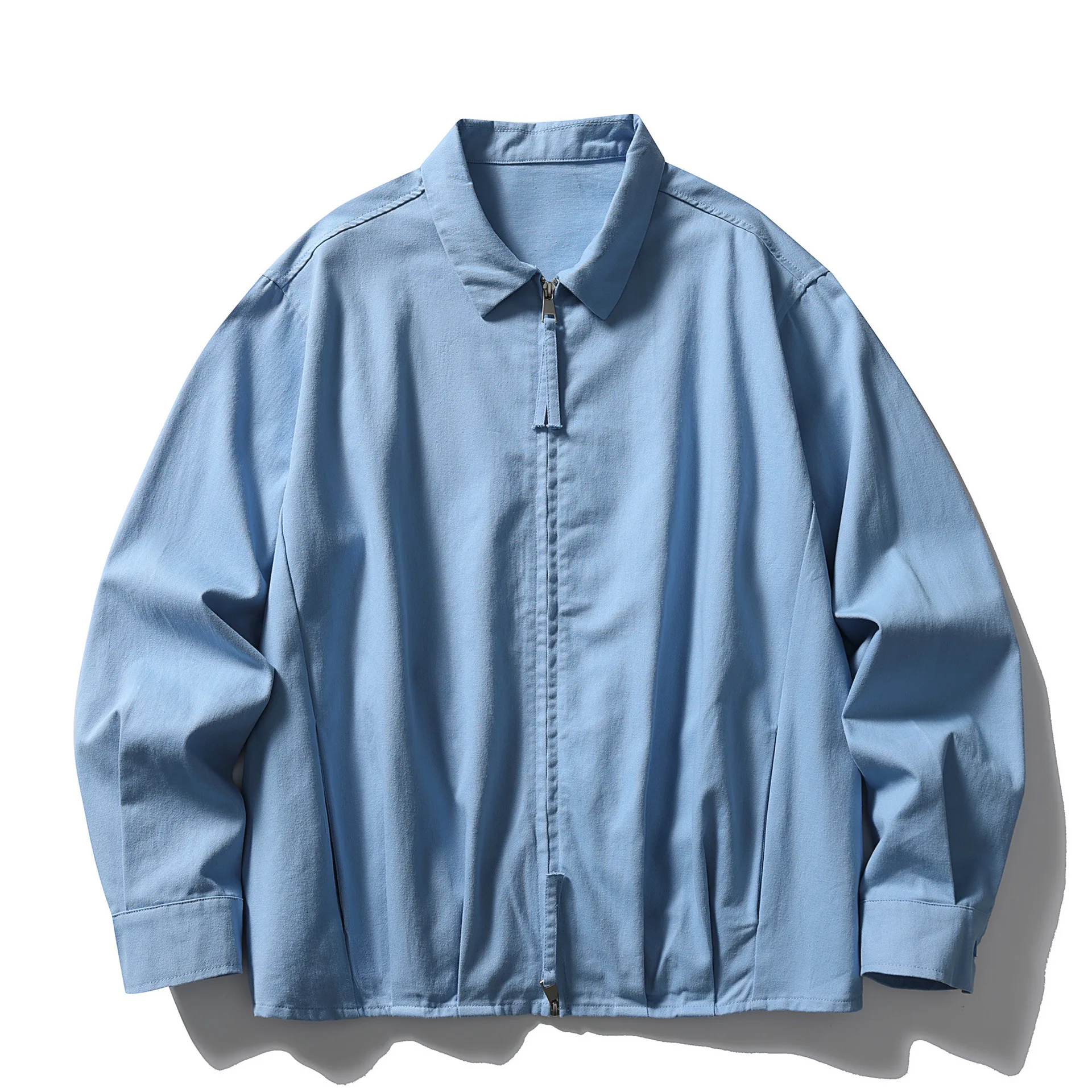 Japanese Commuter Oversized Cleanfit Long-Sleeve Shirt Unisex Loose-Fit Pure 100% Cotton Workwear Shirt Couple Casual Jacket
