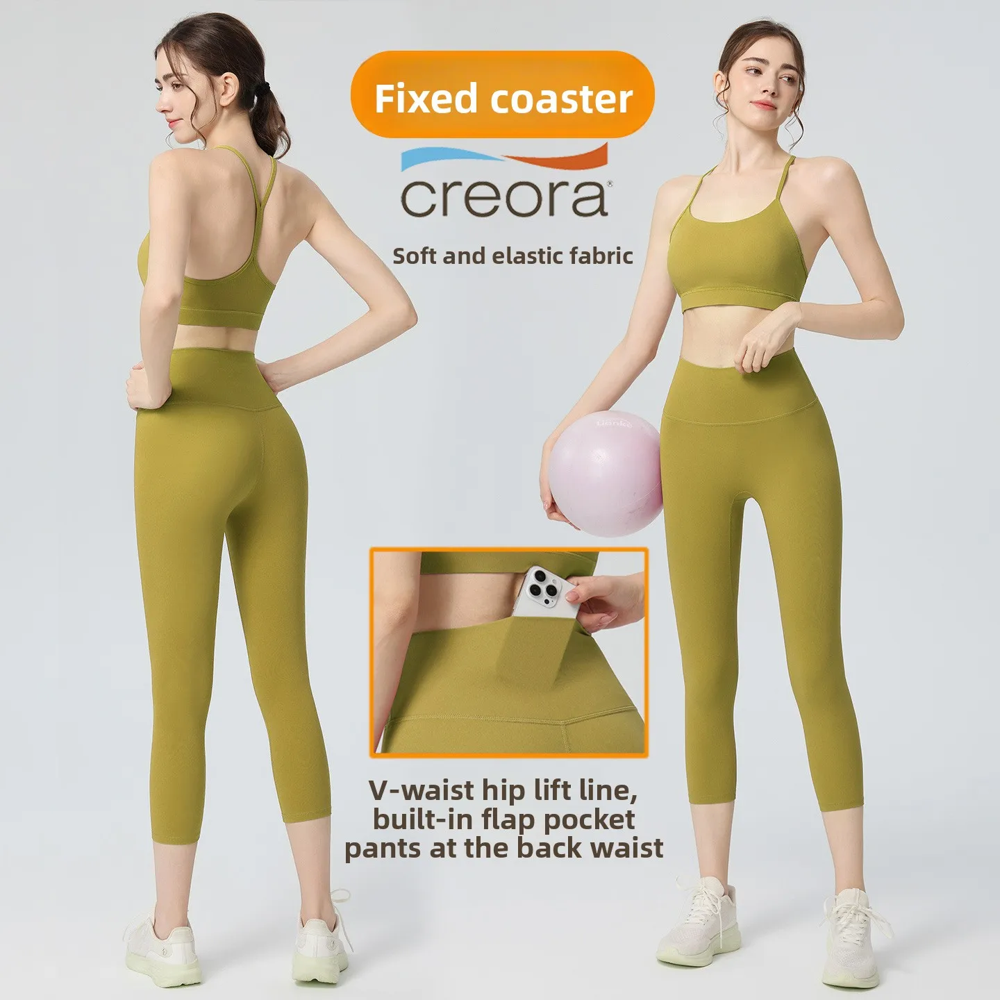 Summer New 2 Piece Yoga Clothes Women's Tracksuit Athletic Cross Back Nylon Yoga Top Women Sports Bra Leggings Pilates Fitness