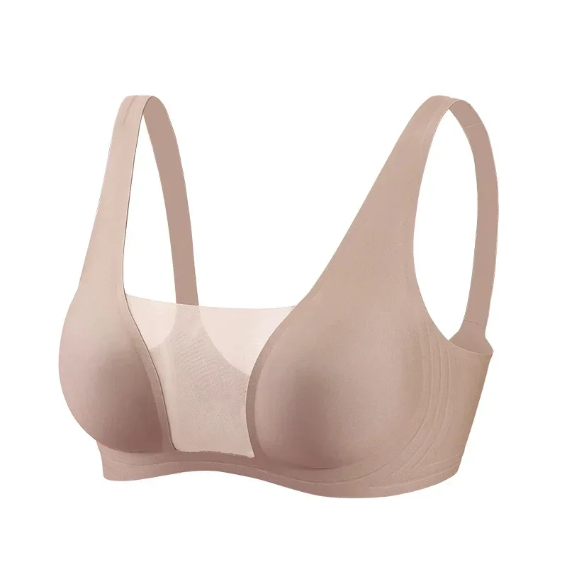 SUJIIN Sexy Push Up Transparent Bras for Women Seamless Wireless Padded Invisible Ladies Bra Deep Plunge Female Underwear MX125