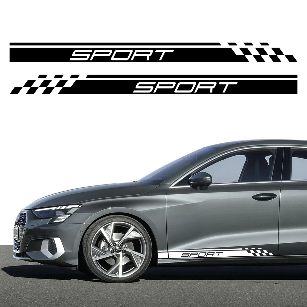 Car Side Door Vinyl Decals Sport Stripes Sticker Auto Accessories For Audi A3 8V 8P 8L 8Y S3 RS3 Sedan Sportback TFSI Limousine view 2