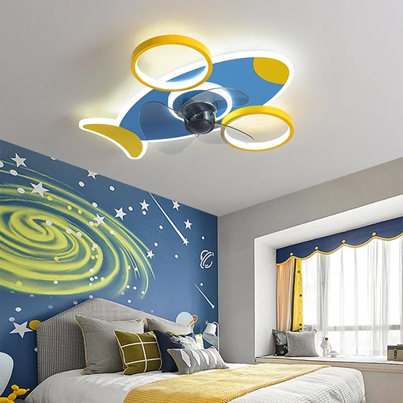 KidsBedroom Decor Led Invisible Ceiling Fan Light Lamp Jadalnia Wentylatory sufitowe ze światłami Lampy zdalnie sterowane do salonu