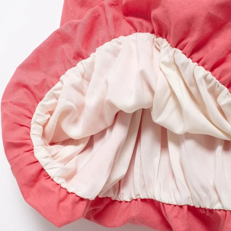 Vintage Roze Mini Jurk Vrouw Strik Gebonden Uitgesneden Rugloze Jurk Vrouwen Bladerdeeg Korte Mouw Jurken 2024 Zomer Ruches Korte Jurken