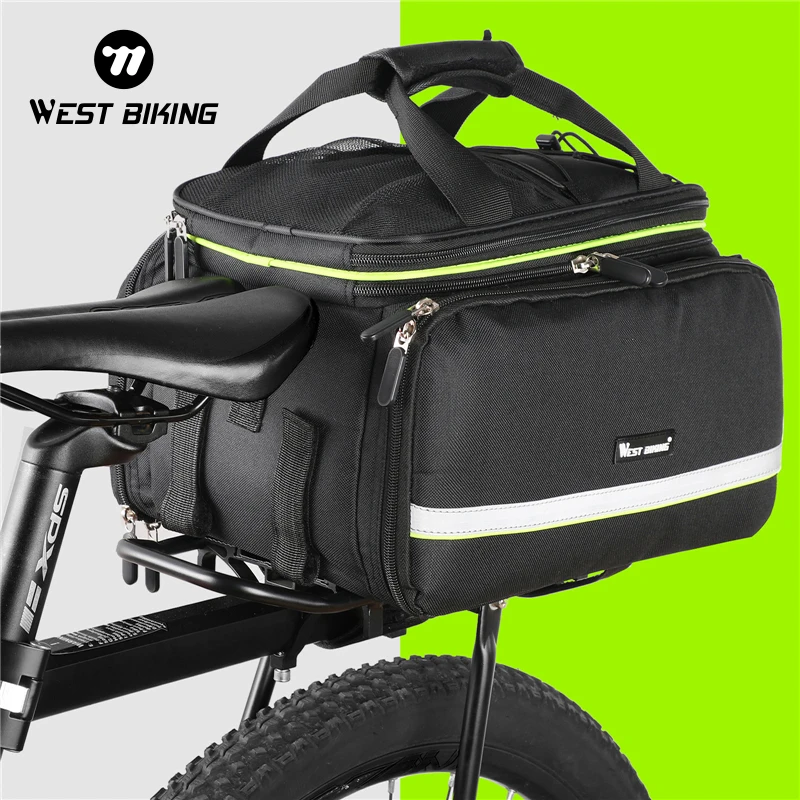 WEST BIKING Waterproof Bicycle Saddle Bag 20L Large Capacity Tail Rear 3 in 1 Trunk Bag Road Mountain Luggage Carrier Bike Bags