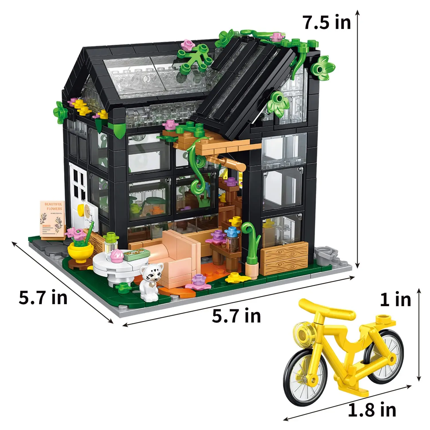 Flower House Model Building Block Set, Flower Friends House, Create Warm and Beautiful Environment, Gift for Girls 6-12(567 Pcs)