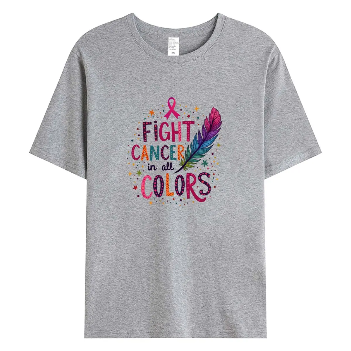 المرأة تي شيرت الوردي الشريط سرطان الثدي رمز طباعة امرأة تيشيرت بأكمام قصيرة تيز المرأة بلايز أنثى القطن التي شيرت الملابس #6