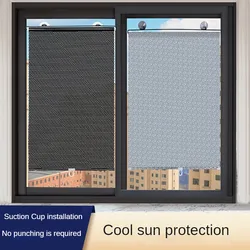 Sunshade Roller Visor Blackout Curtain Portable Shutter Drape Car Windshield Protector with Suction Cup Kitchen Office Supplies