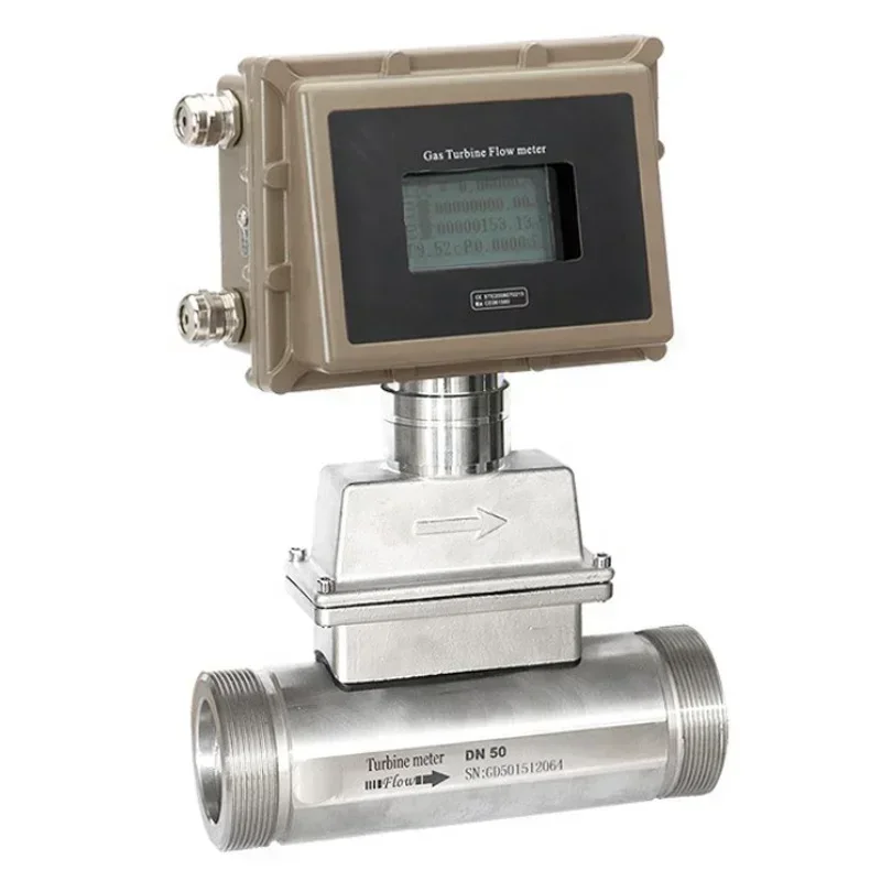 2025Промышленный интеллектуальный цифровой расходомер газовой турбины с ЖК-дисплеем DN80 DN100 PN16