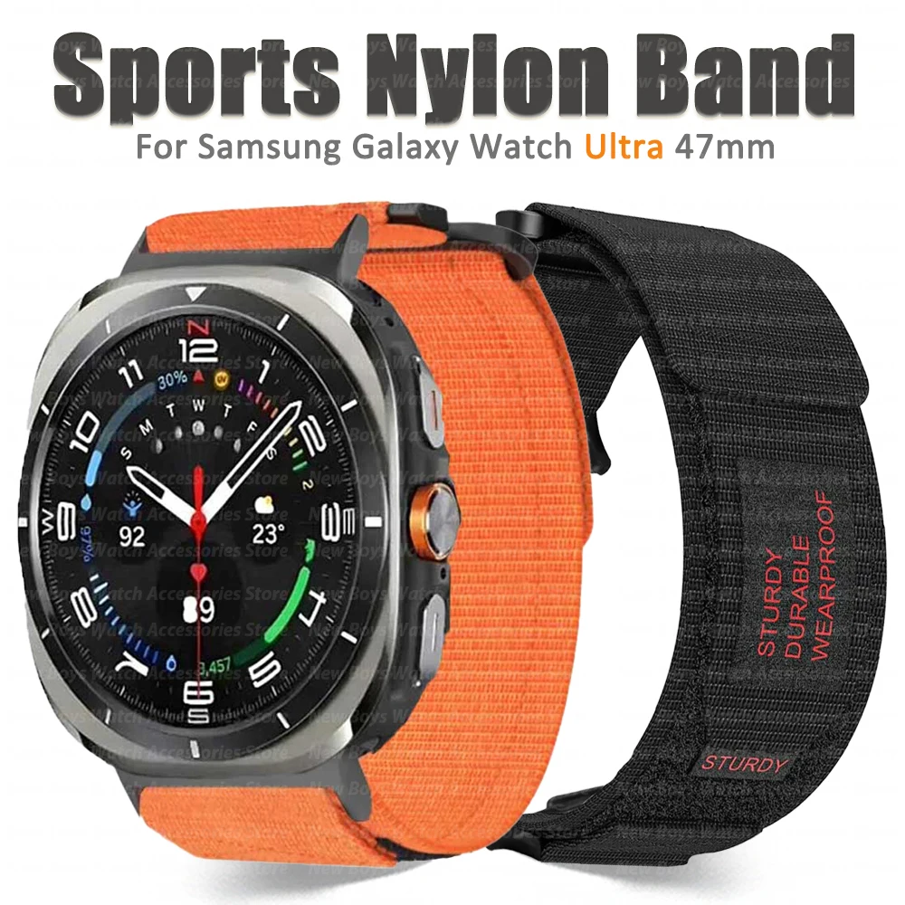 

Sports Nylon Men Band for Samsung Galaxy Watch Ultra 47mm Soft No Gaps Strap For GALAXY WATCH ULTRA Quick Release Loop Bracelet