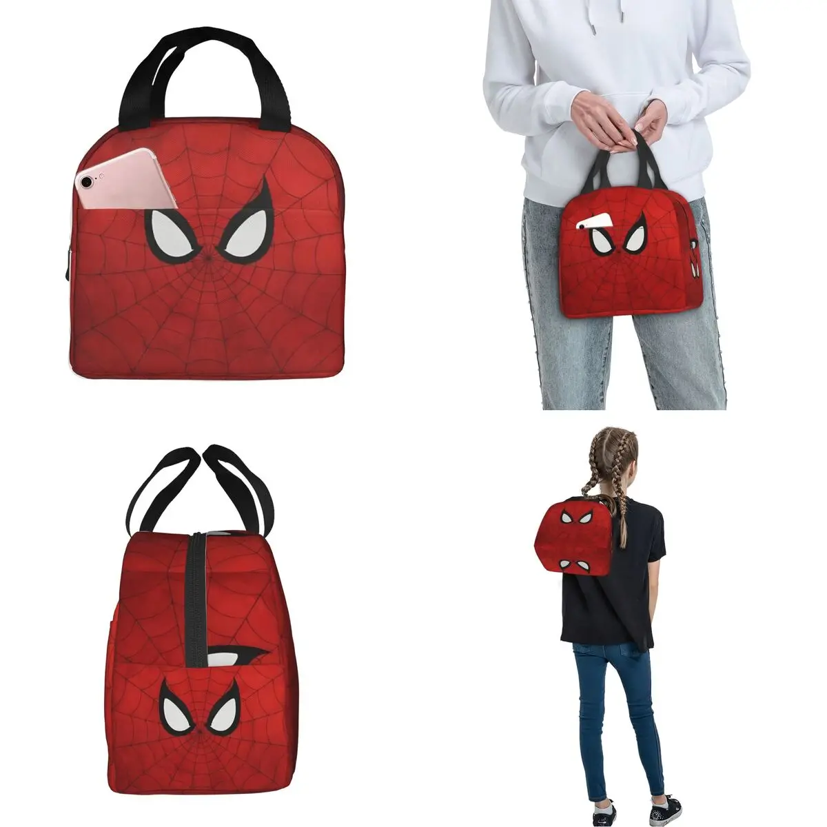 Spider Spiderman Spiderverse Superhero Insulated Lunch Bags borsa termica a tenuta stagna Tote Lunch Box College Picnic Food Storage Bags